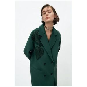 Zara Embroidered Oversized Coat